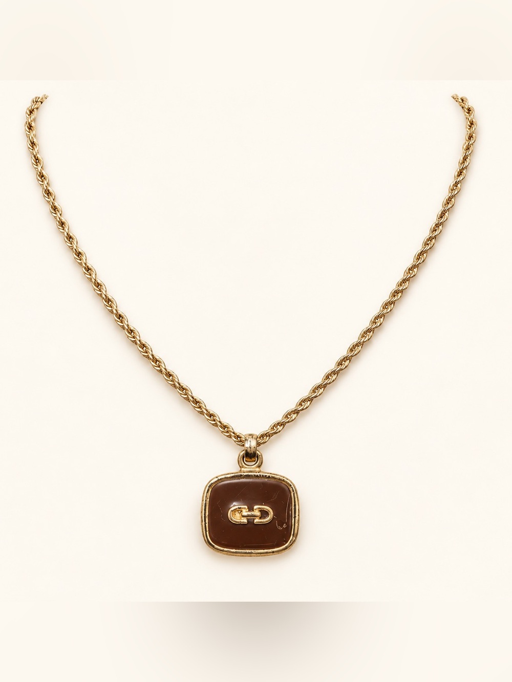 Dior Necklace CD pendant in a beautiful brown pastel